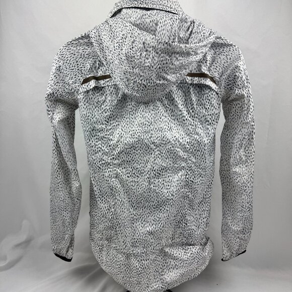 Lululemon Jacket Womens 4 Pack It Up White W/ Black Dots Rain Windbreaker - Picture 3 of 4